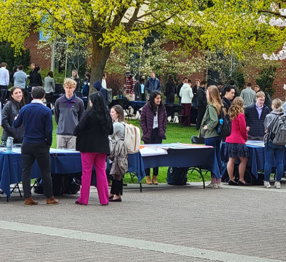 Josh Shultz with piece of wood